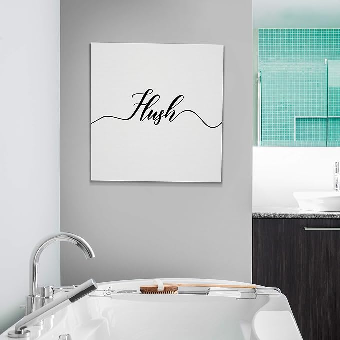 Renditions Gallery Simple Flush Sign Bathroom Décor Gallery Wrapped Canvas Wall Art, 16x16,