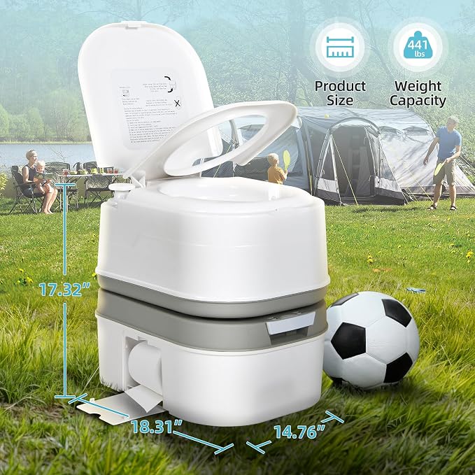 YITAMOTOR Portable Toilet Camping Porta Potty with Paper Collection 6.34 Gallon, Indoor Outdoor RV Toilet with Handle Pump, Leak-Proof OutdoorToilet for RV Travel, Boat, Trips, White | Indoor Outdoor RV Toilet with Handle Pump, Leak-Proof OutdoorToilet...