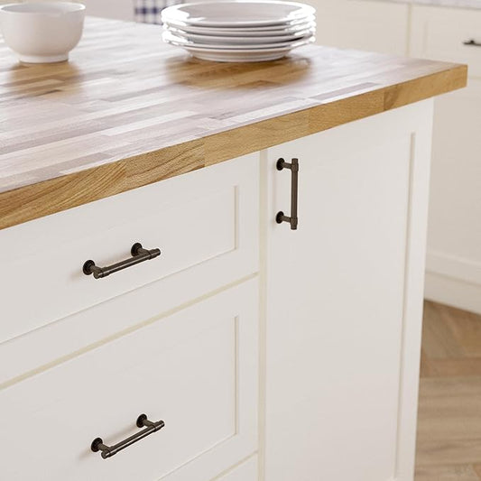 Franklin Brass Francisco (5-Pack) Cabinet Handles 3' Hole Center Soft Iron Kitchen Drawer Pulls Dresser, Furniture Hardware P29520K-SI-B1