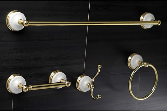 Kingston Brass BAK1111478PB Victorian 4-Piece Bathroom Hardware, Polished Brass