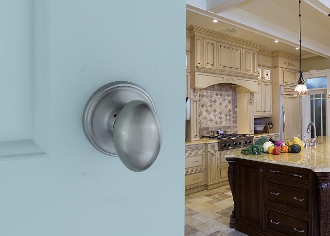Copper Creek EK2020SS Egg Door Knob, Passage Function, 1 Pack, in Satin Stainless