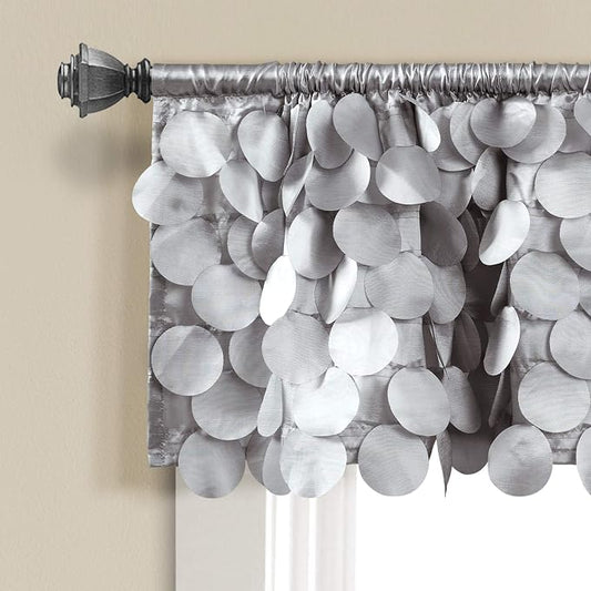 Lush Decor, Blush Gigi Valance Textured Window Kitchen Curtain (Pack of 4)