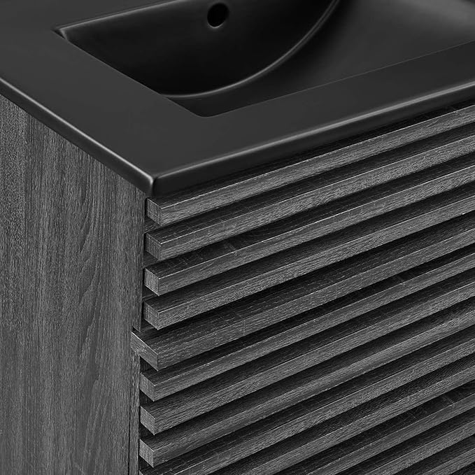 Modway Render 48" Double Bathroom Vanity in Charcoal Black