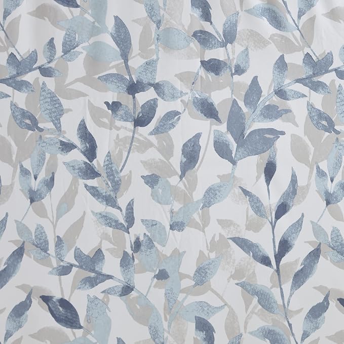 Madison Park Essentials Sofia Shower Curtain, Luxurious Botanical Print, Modern Serene Bathroom Décor, Machine Washable Bath Privacy Screen, 72x72, Multi Blue and Gray (Pack of 4)