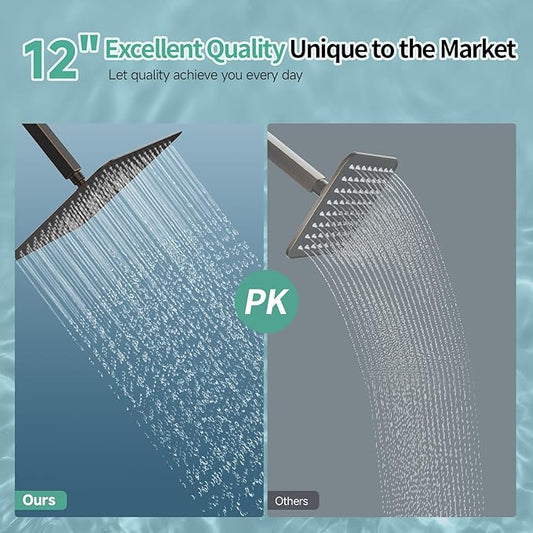 SR SUN RISE 12 Inch Brass Rain Shower Head Oil Rubbed Bronze High Pressure Rainfall Showerhead Water Saving