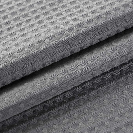 Barossa Design Waffle Weave Clawfoot Tub Shower Curtain 180 x 70 Inch Wrap Around - Heavyweight Fabric to Stop Blowing, Washable, Water Repellent, with 36 Rust-Free Hooks Set, Gray, 180x70