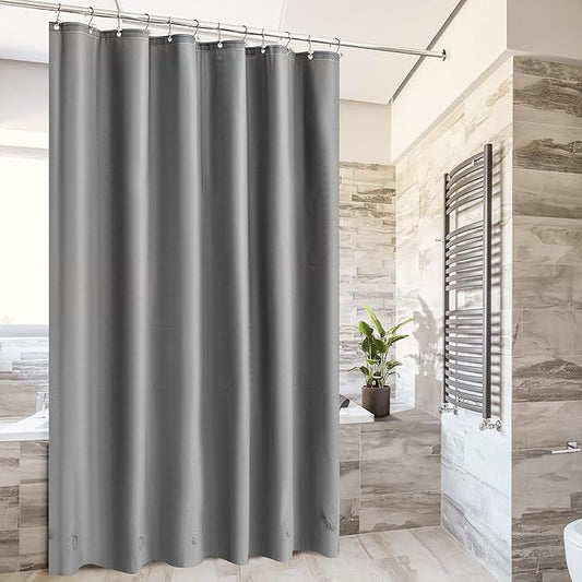 Barossa Design Gray Shower Curtain Liner with 6 Magnets - Heavy Duty Waterproof PEVA Shower Liner for Bathroom, 72" x 72" Standard Size, Metal Grommets - Dark Gray, 72x72