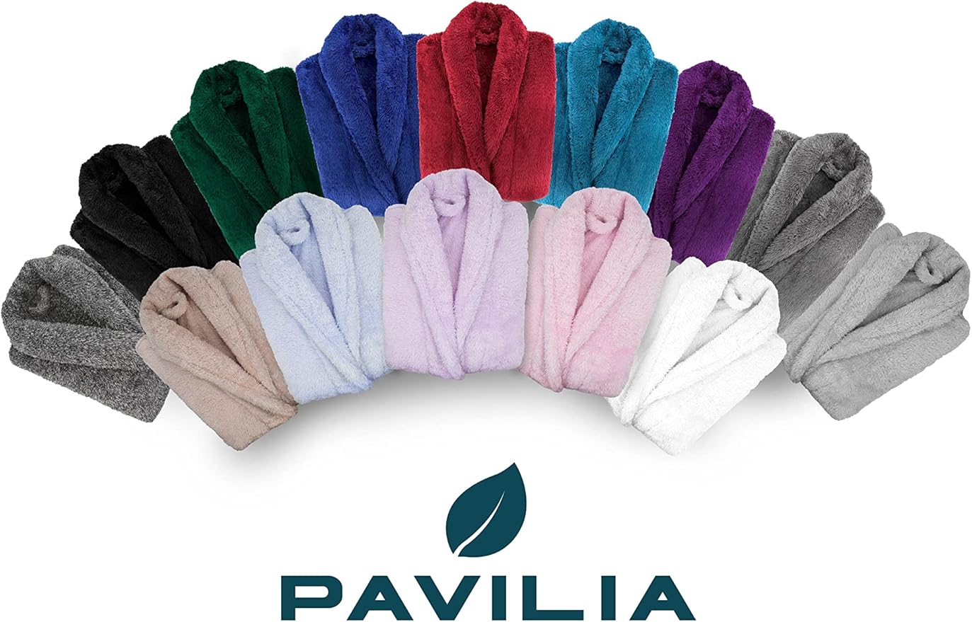 PAVILIA Premium Womens Plush Soft Robe, Fluffy Warm Fleece Sherpa Bathrobe | 260 GSM Shaggy Microfiber, Long Housecoat for Spa Shower Home College Dorm Lounging, Cozy Christmas Holiday Gift for Her