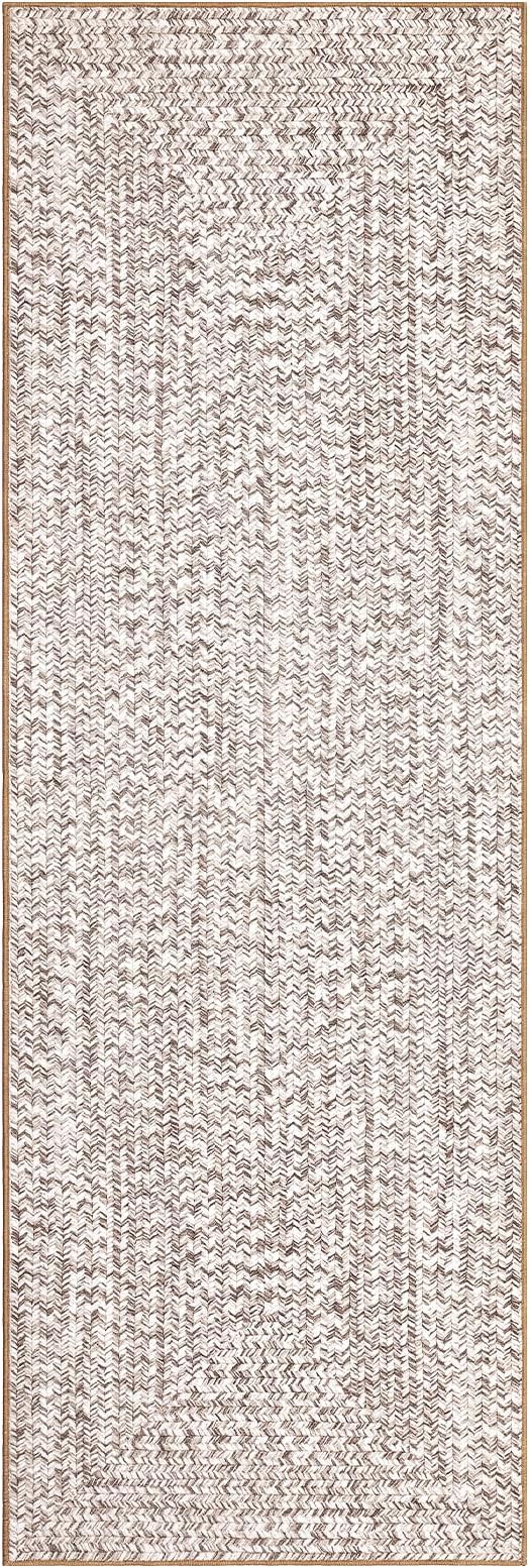 Printed Washable Runner Rug 2x6 2'x6' Beige/Grey