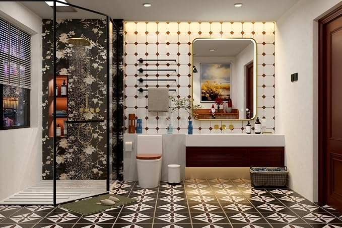 36"x30" Gold LED Bathroom Mirror with Lights,3000K/4500K/6000K | Stepless Dimmable, Anti-Fog, Memory Function, Aluminum Frame Wall Mount Lighted Vanity Mirror, ETL Listed, IP54 Waterproof