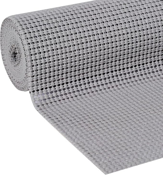 EasyLiner Select Grip Shelf Liner - Easy to Install & Cut to Fit - Non Slip, Non Adhesive, Drawer Shelf & Cabinet Liner for Kitchen, Bathroom, Pantry Cupboards - 12in. x 10ft. - Grey - 6 Rolls