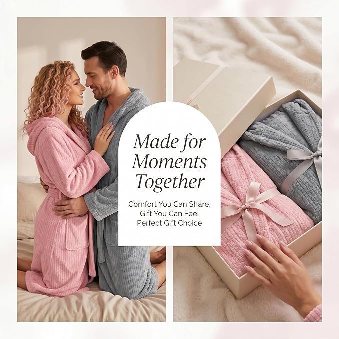 PJGGZ Hooded Bathrobes for Women, Soft Long Towel Robes for Women - Quick Dry yet Warm
