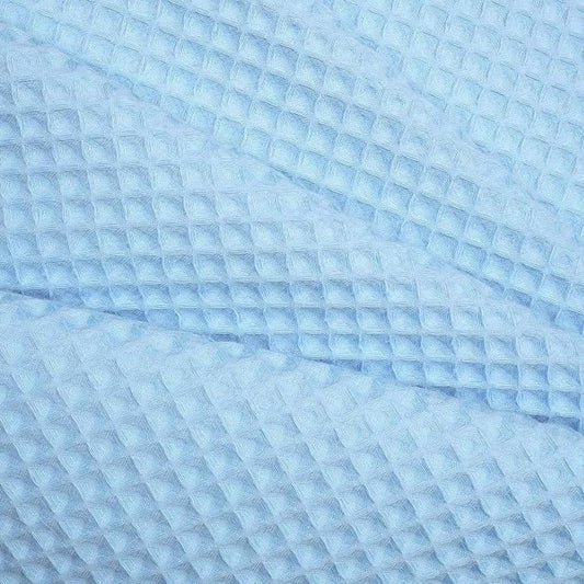 River Dream Cotton Blend Shower Curtain Set with Liner, Sky Blue, 71x86 | Waffle Weave, No Hook Needed, with Snap in Replacement Liner, Top Sheer Window, Hotel Quality for Bathroom, Extra Long