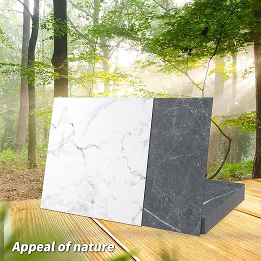 Art3d 30-Pack Peel and Stick Vinyl Floor Tiles, Black & White Marble | 15 Tiles per Color, 12" x 12" Single Tile, Anti-Slip, Waterproof, Ideal for Kitchen, Bathroom, Living Room, Bedroom