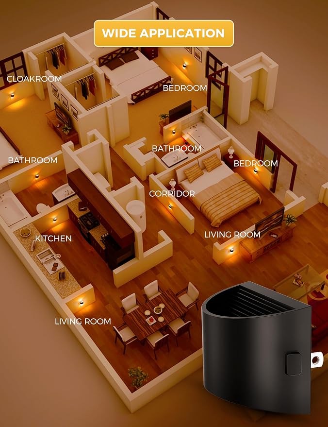 L LOHAS LED Night Light 2 Pack, Night Lights Plug into Wall, 1600K Amber | Dusk to Dawn Sensor Nightlight, 3 Level Brightness Adjustable, Mood Lighting