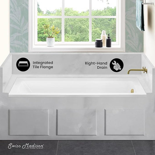 Swiss Madison Voltaire 60" x 32" Right-Hand Drain Alcove Bathtub