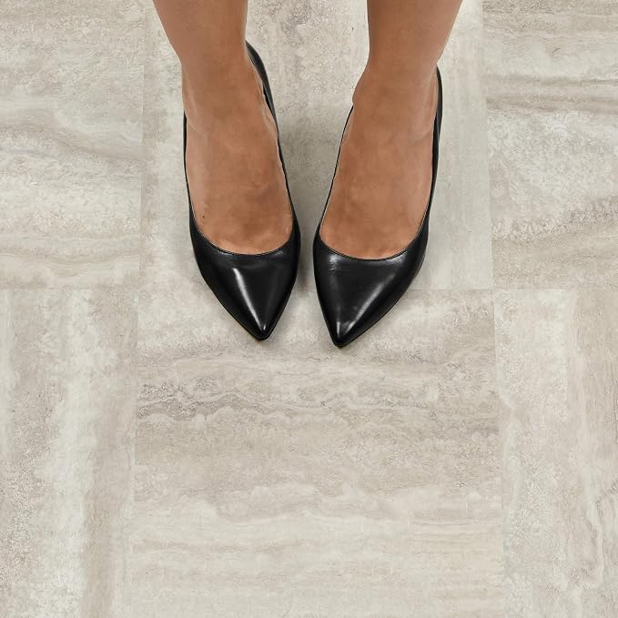 FloorPops FP3327 Platinum Peel & Stick Floor Tiles, Grey (Pack of 2)