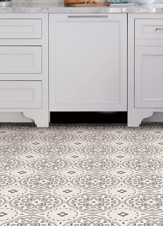 FloorPops Gray Massimo Peel & Stick Floor Tiles, FP3988 (Pack of 6)