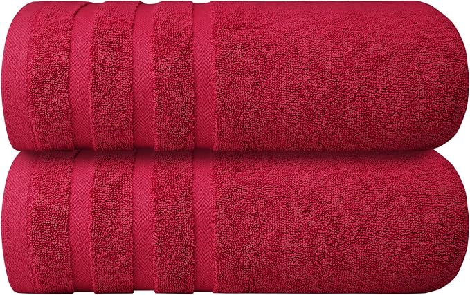 Infinitee Xclusives 100% Ring-Spun Cotton Bath Towels for Bathroom - Pack 2 | Luxury Super Soft, Absorbent & Quick-Drying |27x54 inches| Large Bathroom Towels Set |600 GSM| Gym, Shower, Spa & Hotel Use