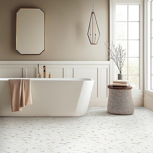 MSI Calacatta Gold Stack Pattern Matte Porcelain Mosaic Floor and Wall Tile for Bathroom, Kitchen Backsplash, Accent Wall Tile, Sample