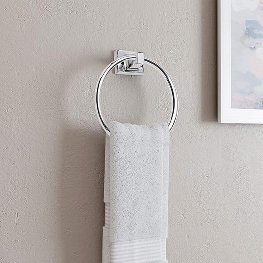 Design House Millbridge Towel Ring, Concealed Screws, Standard Wall Mount, Easy Installation, Polished Chrome, 6 in, 5.91 in L x 6.44 in W x 1.65 in H, Item 533091