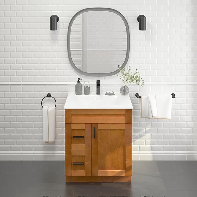 30" Shaker Bathroom Vanity Sink Base with Drawers (Ready-to-Assemble) (Maple Shaker Vanity Base)