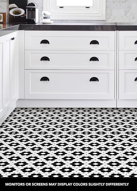FloorPops Black Biscotto Peel & Stick Floor Tiles, FP3931