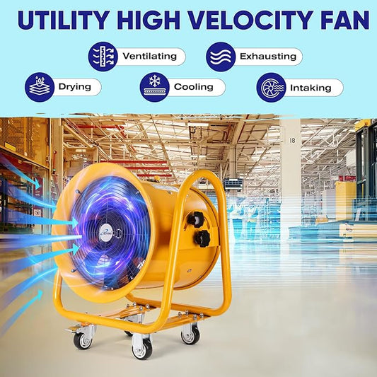 iLiving Utility High Velocity Blower, Fume Extractor, Portable Exhaust and Ventilator Fan (Utility 16")