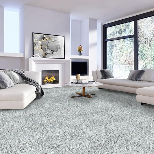 Nexus Self Adhesive 12-Inch Vinyl Floor Tiles, 20 Tiles, Peel & Stick | Decorative Tile Format: Dimensional Tile Texture Adds Coordinated Finish Detail.