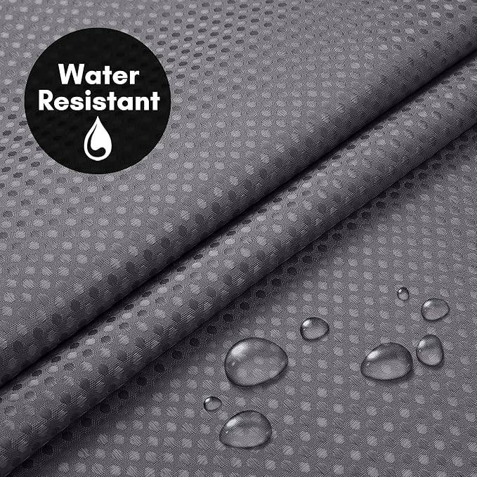 Americanflat 72x75 Hookless Waffle Pattern Shower Curtain - Water-Resistant Long Shower Curtain with Sheer Panel, Snap-in Liner, and Durable Grommets - 100% Polyester - Dark Grey