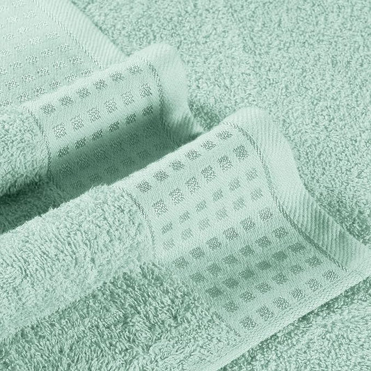 GLAMBURG 100% Cotton 2 Pack Oversized Bath Towel Set 28x55 Inches, Ultra Soft Highly Absorbant Compact Quickdry & Lightweight Large Bath Towels, Ideal for Gym Travel Camp Pool - Sea Green