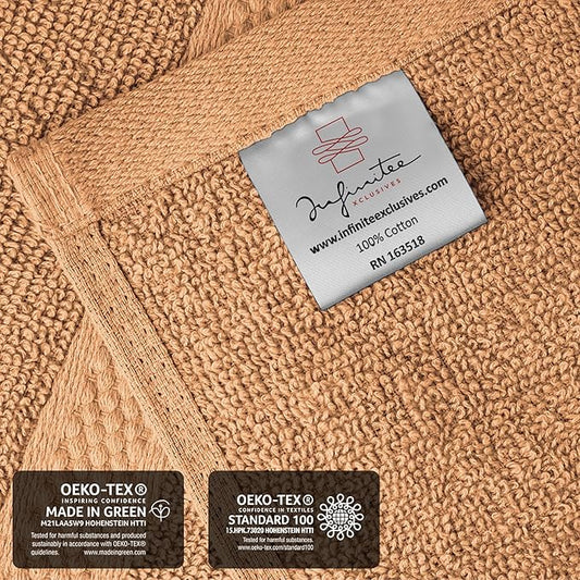 Infinitee Xclusives 100% Cotton Hand Towels for Bathroom - Set of 6 | Ultra Soft, Absorbent & Quick-Drying |16x28 inches| Luxury Hand Towel Set |600 GSM| Gym, Shower, Spa & Hotel Use