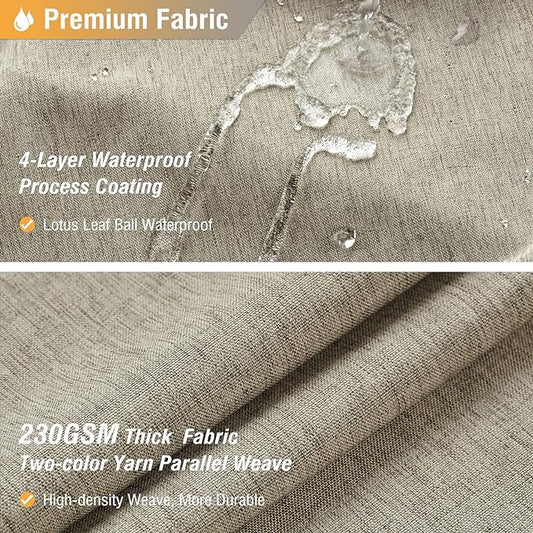 Stall Linen Textured Waterproof Cloth Shower Curtain, 36x72, Khaki/Tan | Heavy Duty Polyester Fabric, 6 Plastic Hooks, Elegant Drape, Modern Hotel Style, Bathroom Decor, Machine Washable, Quick-dry