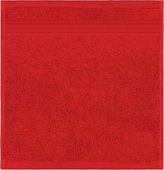 American Veteran Towel, 100% Cotton Turkish Washcloths for Bathroom Essentials 4 Pack, Soft Absorbent Wash Cloths Quick Drying Small Towels Washrags, Red