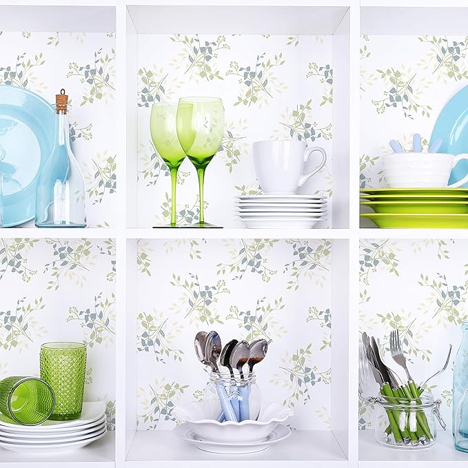 Con-Tact Brand Creative Covering, Self-Adhesive Shelf Liner, Multi-Purpose Vinyl Roll, Easy to Use and Apply, 18'' x 16', Aspen Aloe