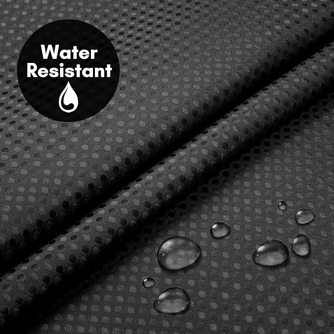 Americanflat 72x75 Hookless Waffle Pattern Shower Curtain - Water-Resistant Long Shower Curtain with Sheer Panel, Snap-in Liner, and Durable Grommets - 100% Polyester - Black
