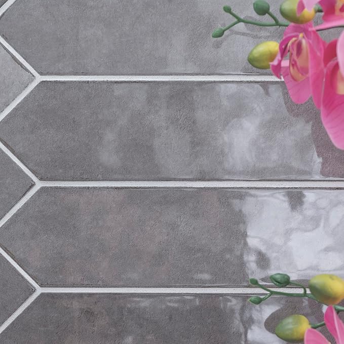 MSI Renzo Storm 2.5 Inch x 13 Inch Glossy Ceramic Picket Wall Tiles for Bathroom, Kitchen Backsplash, Accent Wall, and Shower