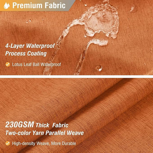 BTTN Stall Fabric Shower Curtain, 60 Inch Linen Textured Heavy Duty Small Cloth Shower Curtain Set with 10 Plastic Hooks, Narrow Simple Modern Weighted Shower Curtains for Bathroom - 60" x 72", Orange