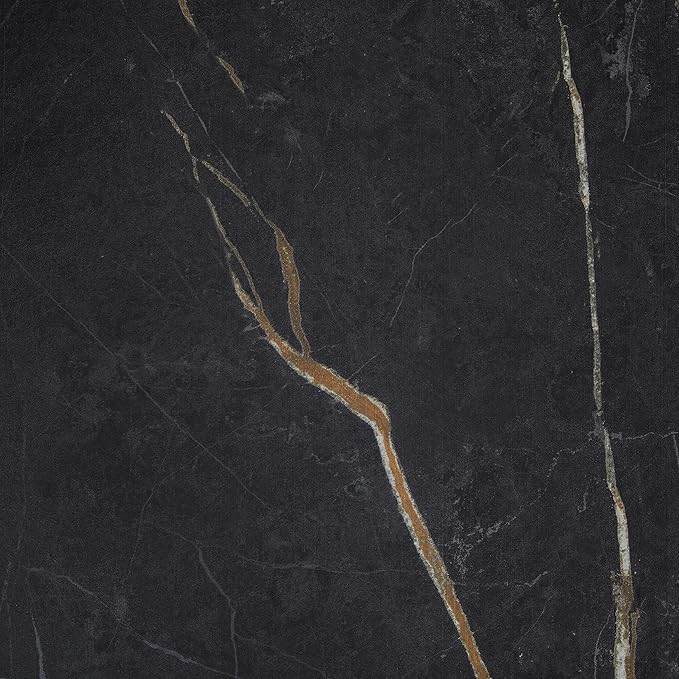 Daltile Perpetuo 24" X 24" Porcelain Marble Look Floor Tile in Polished Infinite Black (4 pieces per carton) (15.20 sqft per carton)