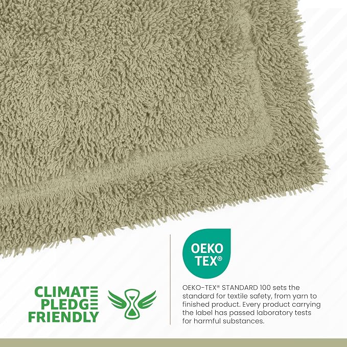 Martex Ringspun Bath Rug, 20" x 30", Sea Green | 100% Cotton, Super Soft, Super Absorbent, Non-Slip, Quick Drying