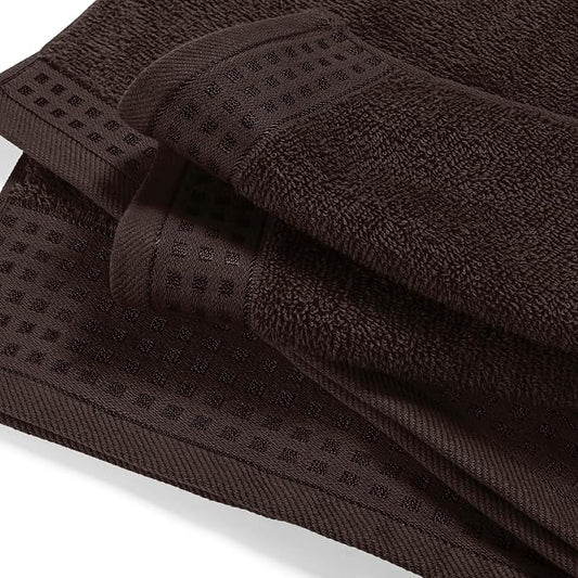 GLAMBURG Ultra Soft 4 Pack Oversized Bath Towel Set 27x54 inches, 100% Cotton Bath Towels, Highly Absorbant Compact Quickdry & Lightweight Towel, Ideal for Gym Travel Camp Pool - Chocolate Brown