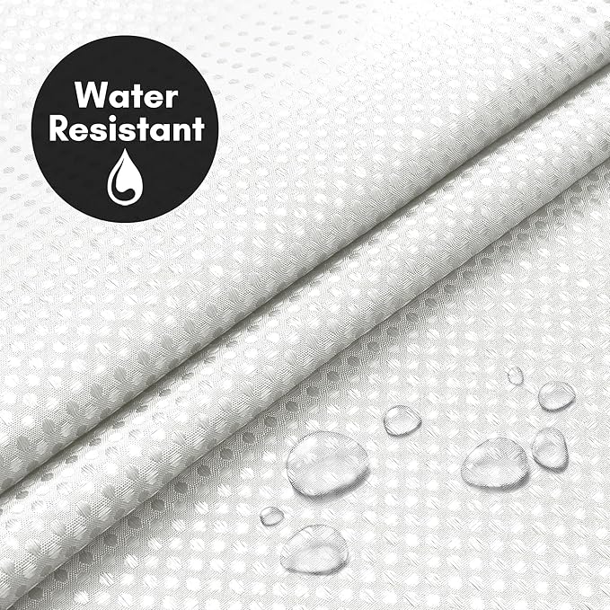 Americanflat 72x75 Hookless Waffle Pattern Shower Curtain - Water-Resistant Long Shower Curtain with Sheer Panel, Snap-in Liner, and Durable Grommets - 100% Polyester - White