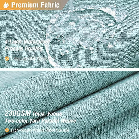 72x78 Linen Textured Waterproof Thick Fabric Shower Curtain Set, Teal | Long Size, 230GSM Polyester, Heavy Duty Cloth, Weighted Hem, 12 Plastic Hooks, Modern Luxury Hotel Style, Machine Washable