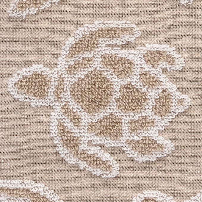 SKL Home Turtle Sculpted Hand Towel Set-2pc, 100% Cotton Jacquard, Taupe | Plush, absorbent & textured. For use in the bathroom, kitchen, or bar. Great for Airbnb, beach homes & coastal décor.
