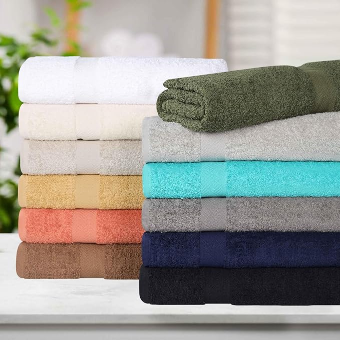 Superior 24-Piece Cotton Face Towel/Washcloth Set, Small Towels for Facial, Spa, Resort, Quick Wash, Gym, Resort, Bathroom Essentials, Master/Guest Bath Decor, Soft, Franklin Collection, Turquoise