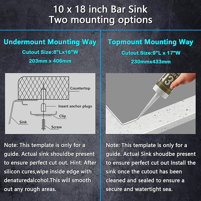 10 x 18 Inch Black Drop In Bar Sink Single Bowl Topmount Bar Prep 18 Gauge Stainless Steel Bar Sink with Basket Strainer
