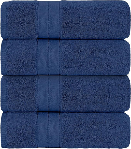 Modern Threads 4-Pack SpunLoft Bath Sheet Navy 35x66