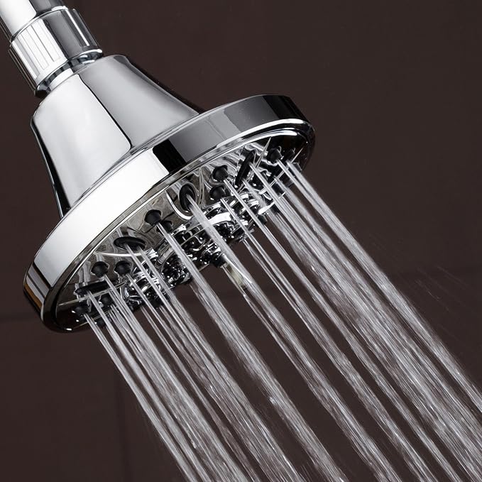 AquaDance Premium High Pressure 6-setting 4-Inch Shower Head for the Ultimate Shower Spa Experience! Officially Independently Tested to Meet Strict US Quality & Performance Standards – 1.8 GPM