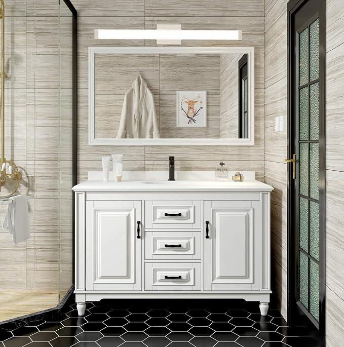 33.5" LED Square Vanity Light, 18W 4000K Dimmable, Brushed Nickel | Wall Bar Light, Rust & Moisture Resistant, Natural White light, Energy-saving, moisture-proof, Dresser Bathroom over Mirror