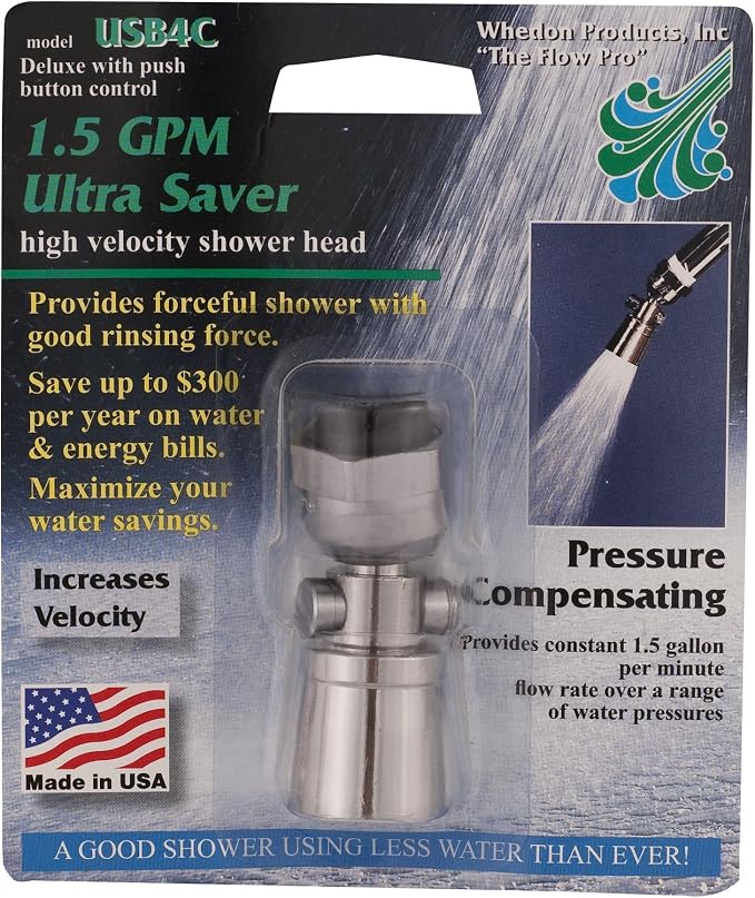 Whedon Products, Chrome USB4C Showerhead, Size